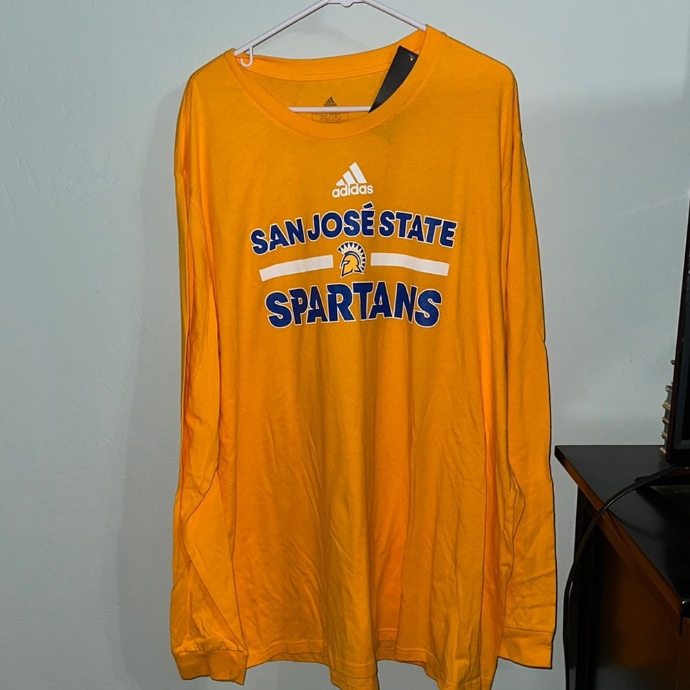 Adidas  San Jose State Spartans, Yellow Long Sleeve Tee NWT 3X